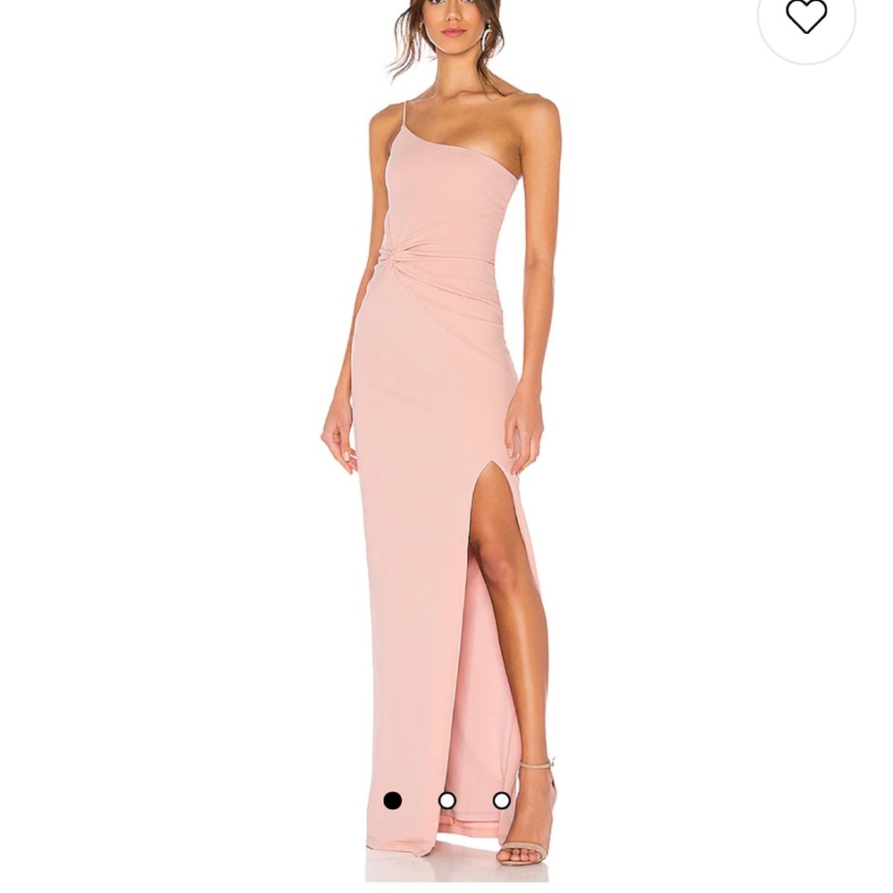 Lust One Shoulder Gown in Blush
